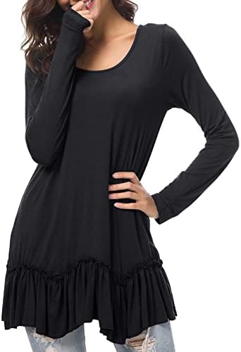 Casual T-shirt Solid Long Sleeve Tunic Tops