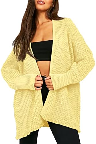 Cozy Long Sleeves Open Front Oversized Cable Knit Sweater Cardigan, Beige