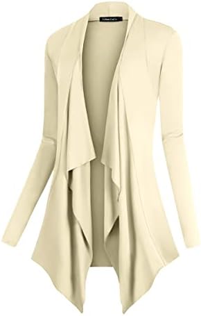 Drape Front Open Cardigan Long Sleeve Irregular Hem, Silver Mink