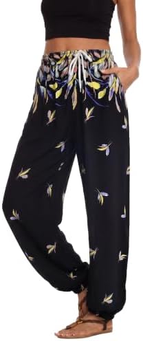 Floral Boho Yoga Harem Jogger Pants, Print #17