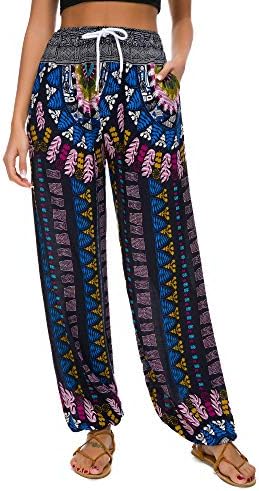 Floral Boho Yoga Harem Jogger Pants, Print #18