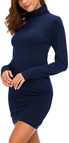 Long Sleeve Turtleneck Bodycon T-Shirt Dress