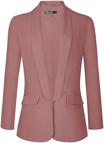 Office Blazer Jacket Open Front, Dusty Rose