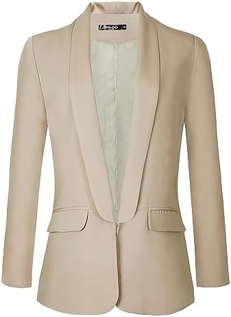 Office Blazer Jacket Open Front, Khaki