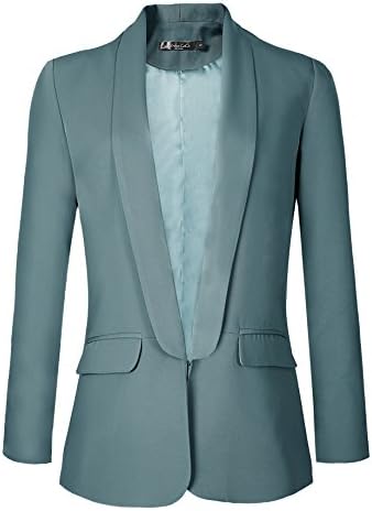 Office Blazer Jacket Open Front, Lake Blue
