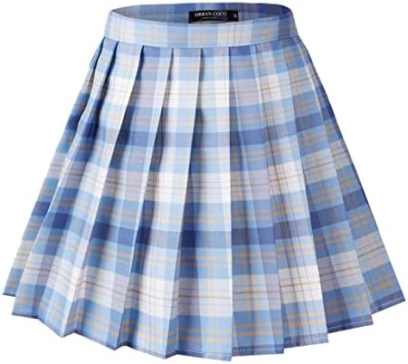 Plaid Pleated Mini Uniform Skirt with Zipper, Print #6