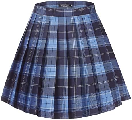 Plaid Pleated Mini Uniform Skirt with Zipper