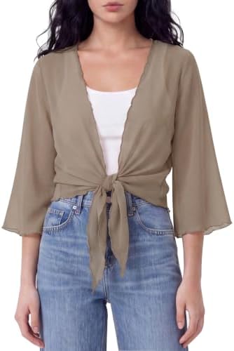 Sheer Bolero Shrug for Evening Dress, Mesh 3/4 Sleeve
