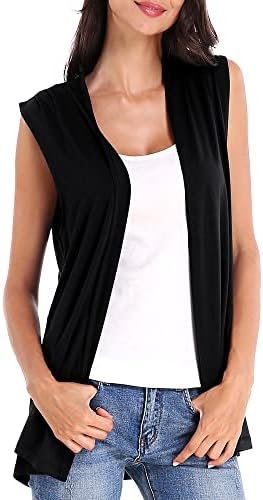Sleeveless Cardigan Open Front Vest Lightweight Cool Coat