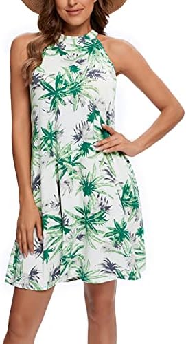 Sleeveless Halter Dress Summer Basic Tank Midi Dress