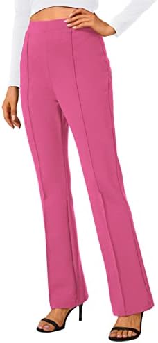 Stretchy Work Pants Bootcut Yoga Pants Petite Slacks for Office Casual, Rose