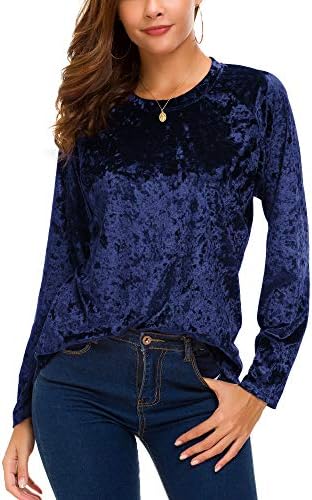 Vintage Velvet T-Shirt Casual Long Sleeve Top