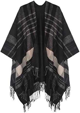 Winter Vintage Poncho Capes Tassel Blanket Shawl Wrap Cardigan Coat