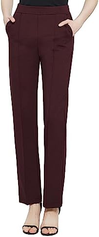 Yoga Dress Pants Stretchy Casual Slacks Straight Leg Work Pants with Pockets, Coco